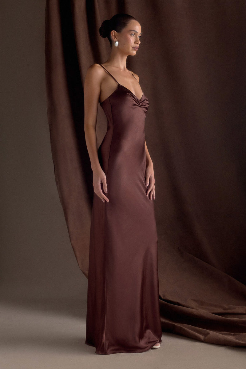Lilly Sweetheart Satin Maxi Dress