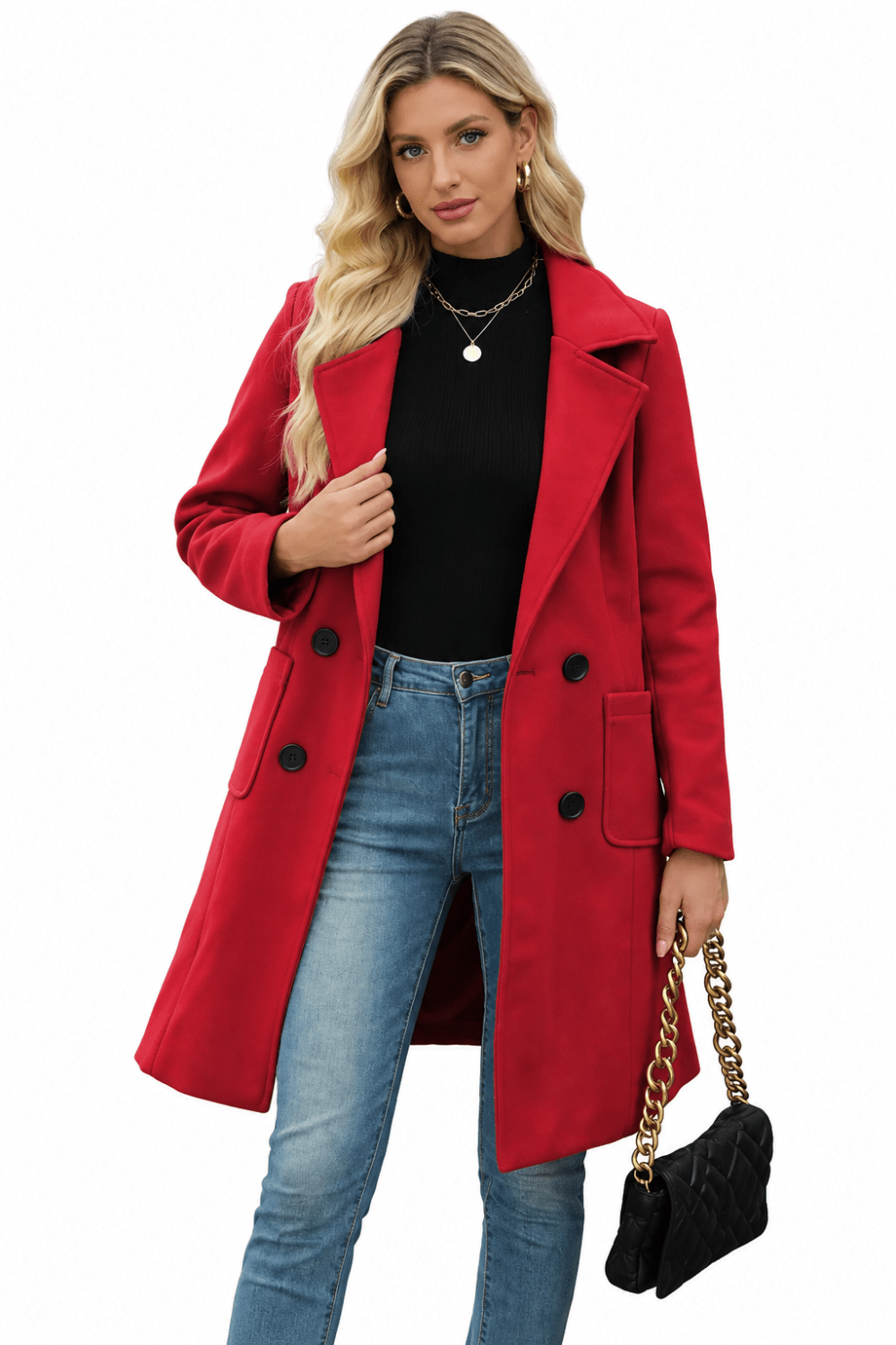 Lorenza Tailored Double-Breasted Wool-Blend Coat - 6