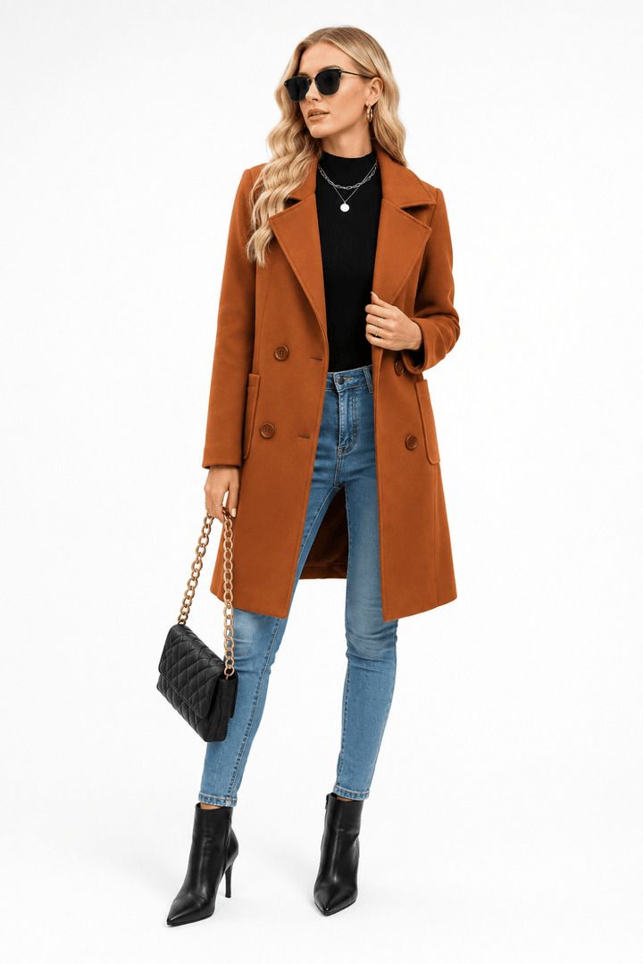 Lorenza Tailored Double-Breasted Wool-Blend Coat - 10