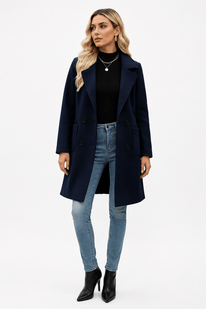 Lorenza Tailored Double-Breasted Wool-Blend Coat - 8