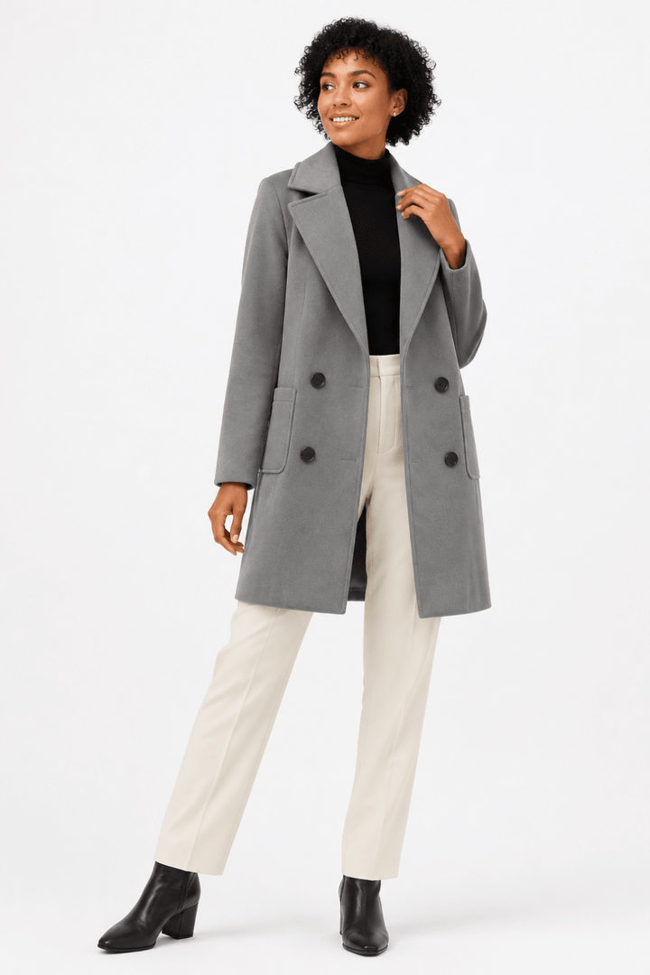 Lorenza Tailored Double-Breasted Wool-Blend Coat - 3