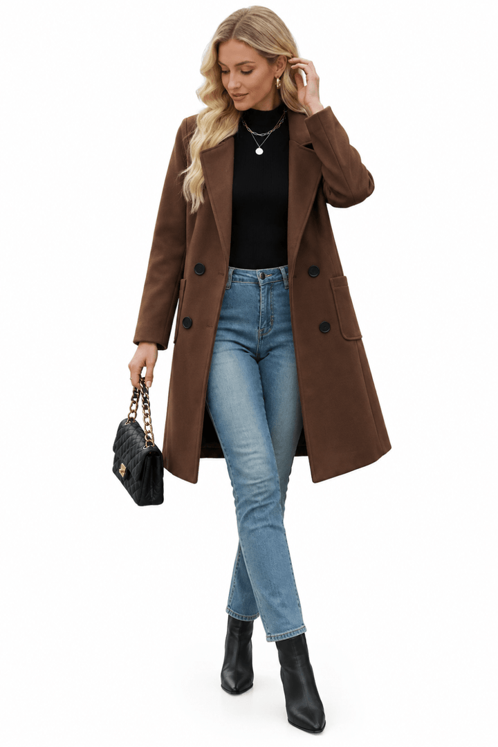 Lorenza Tailored Double-Breasted Wool-Blend Coat - 4