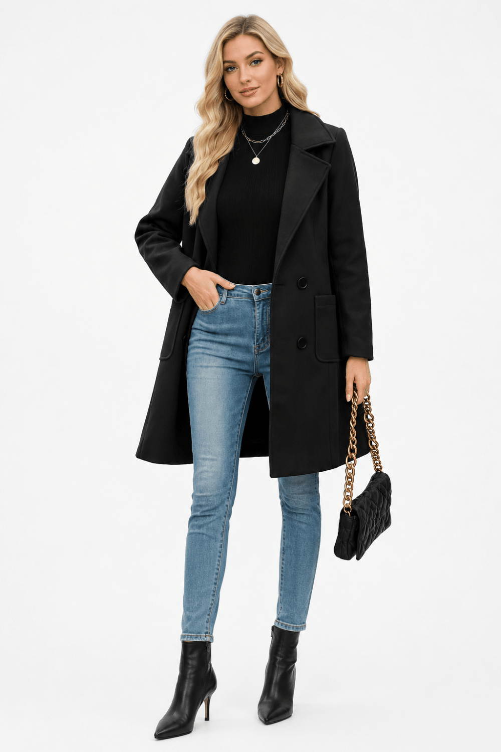 Lorenza Tailored Double-Breasted Wool-Blend Coat - 5