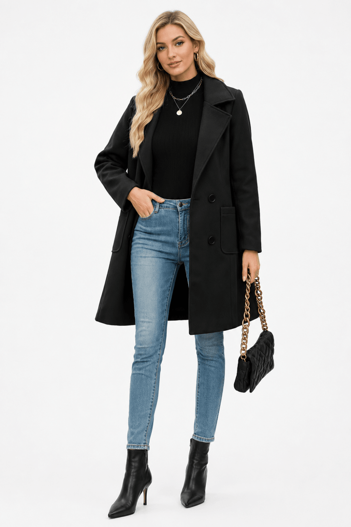 Lorenza Tailored Double-Breasted Wool-Blend Coat - 5