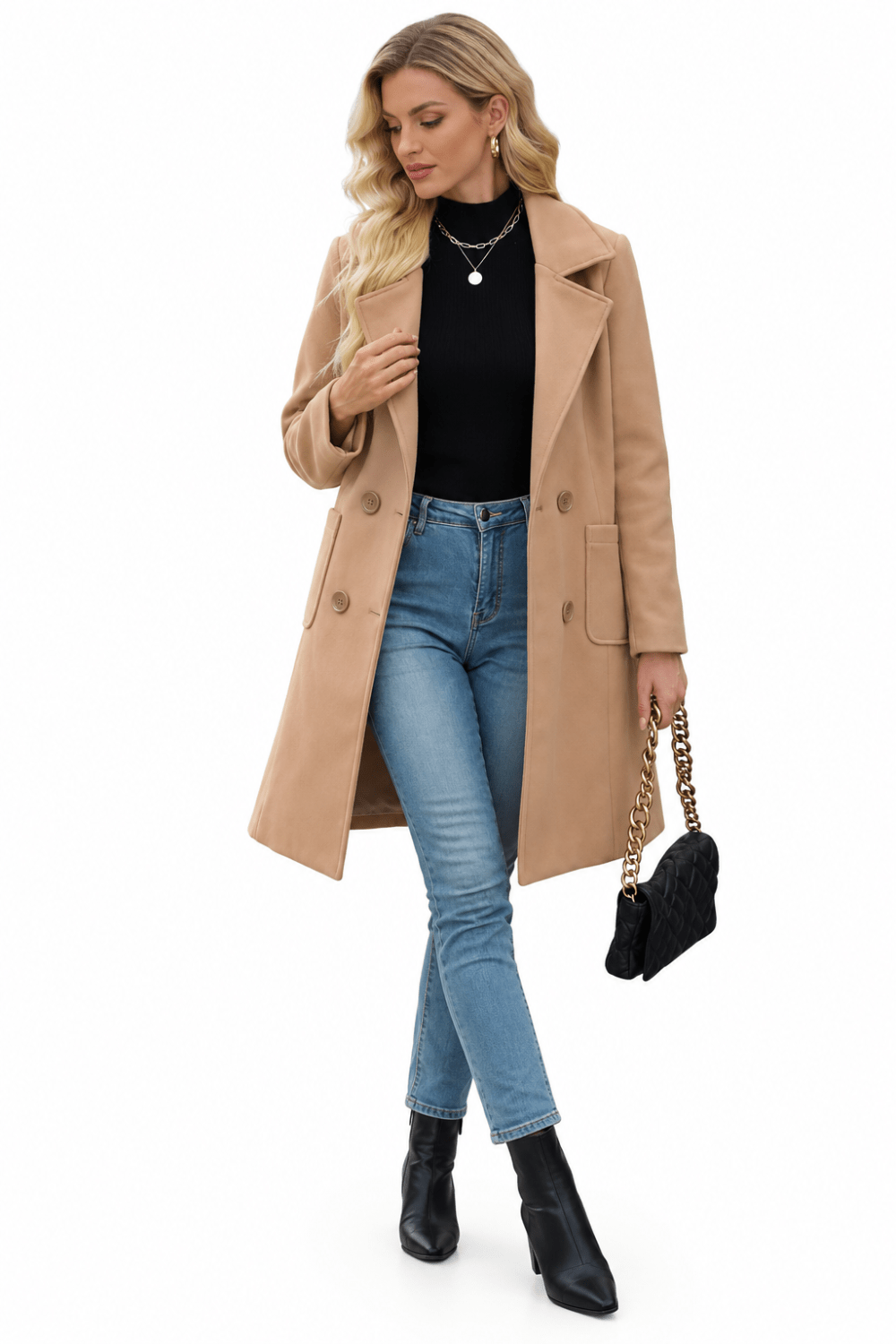 Lorenza Tailored Double-Breasted Wool-Blend Coat - 9