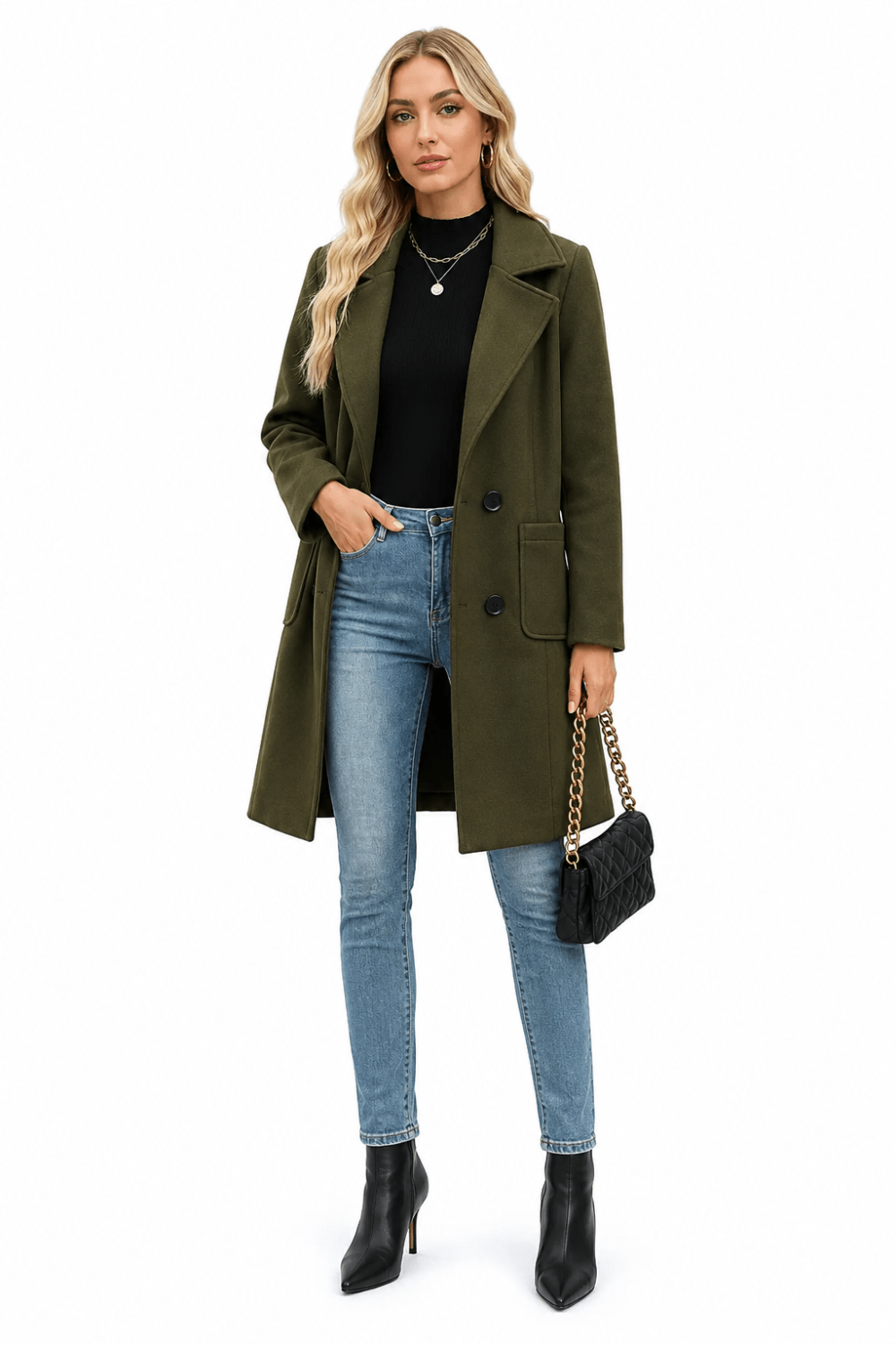 Lorenza Tailored Double-Breasted Wool-Blend Coat - 7