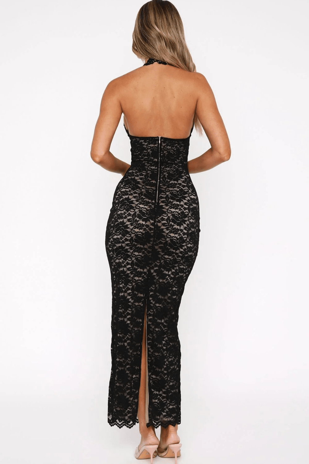 Luciana Lace Halter Maxi Dress - 3
