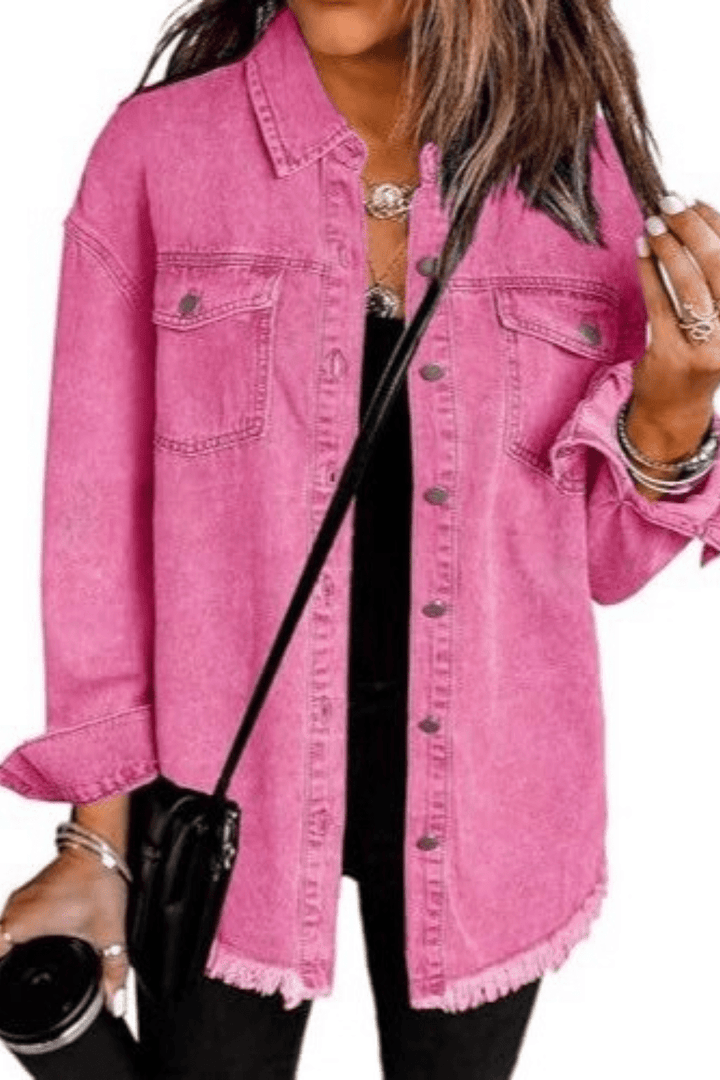 Mara Raw-Hem Denim Jacket - 7