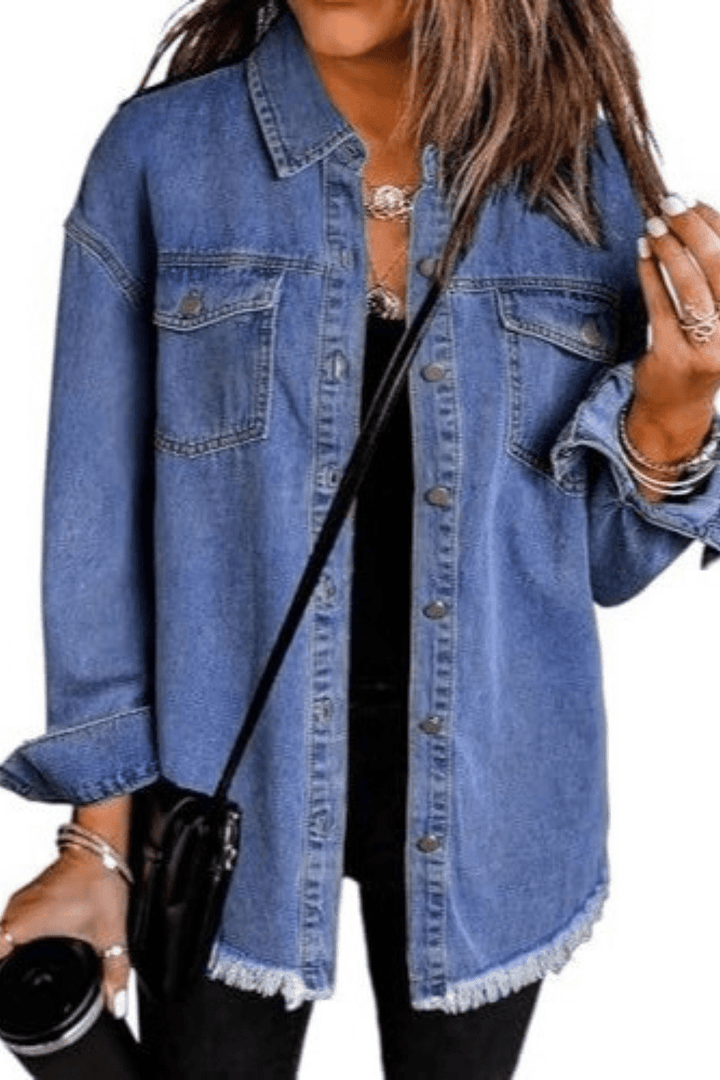 Mara Raw-Hem Denim Jacket - 4
