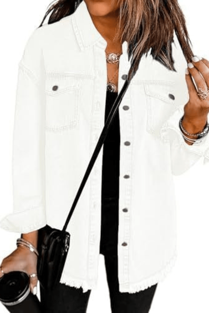 Mara Raw-Hem Denim Jacket - 5