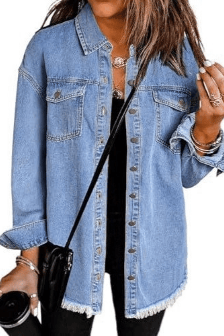 Mara Raw-Hem Denim Jacket - 3