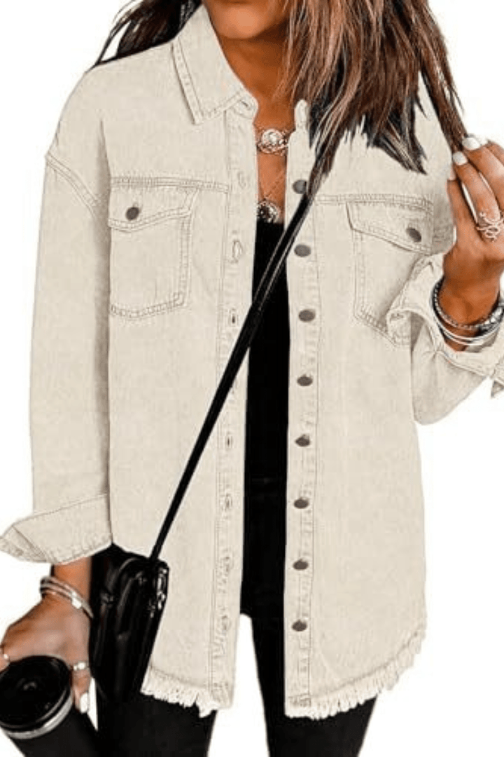 Mara Raw-Hem Denim Jacket - 6