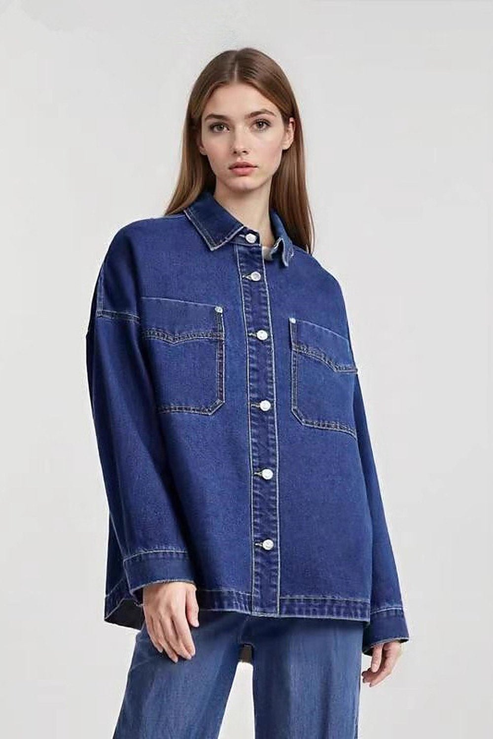 Margot Drop-Shoulder Denim Jacket - 6