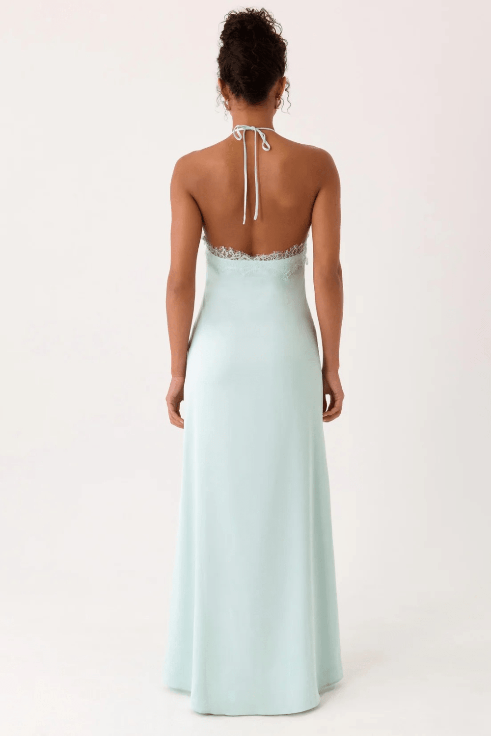 Marina Lace-Trim Halter Maxi Dress - 4