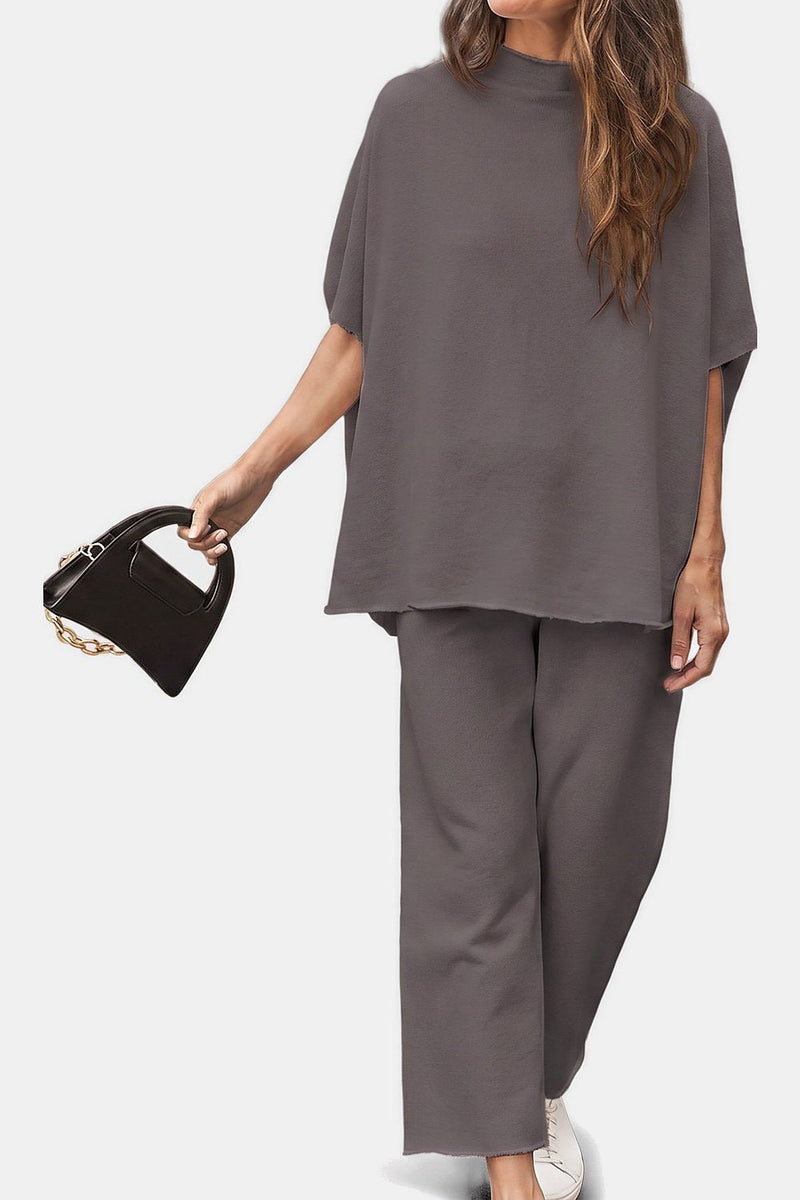 Marisela Mock-Neck Wide-Leg Lounge Set