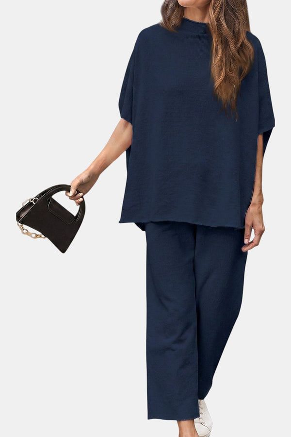 Marisela Mock-Neck Wide-Leg Lounge Set - 1