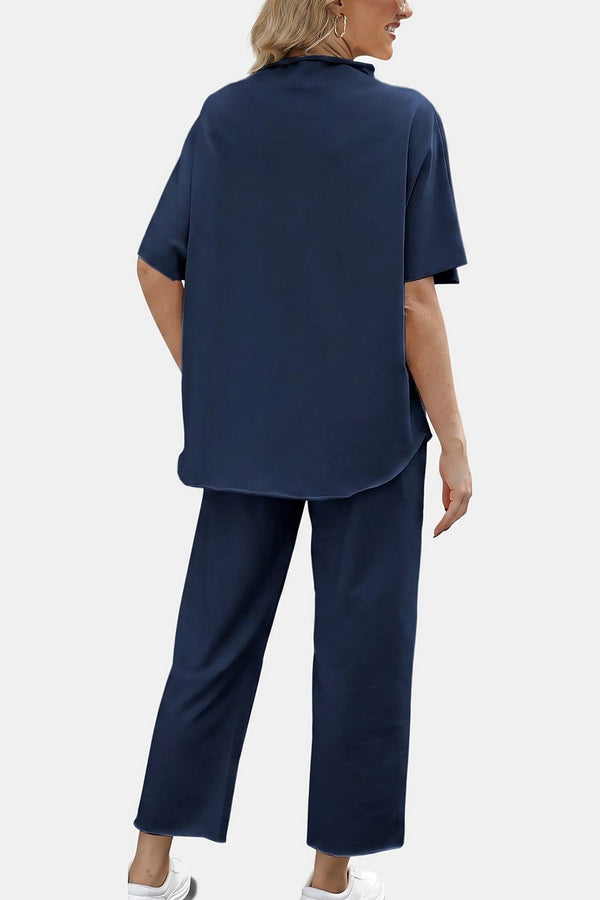 Marisela Mock-Neck Wide-Leg Lounge Set - 2