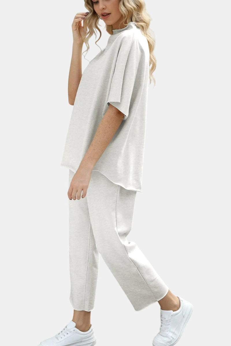 Marisela Mock-Neck Wide-Leg Lounge Set
