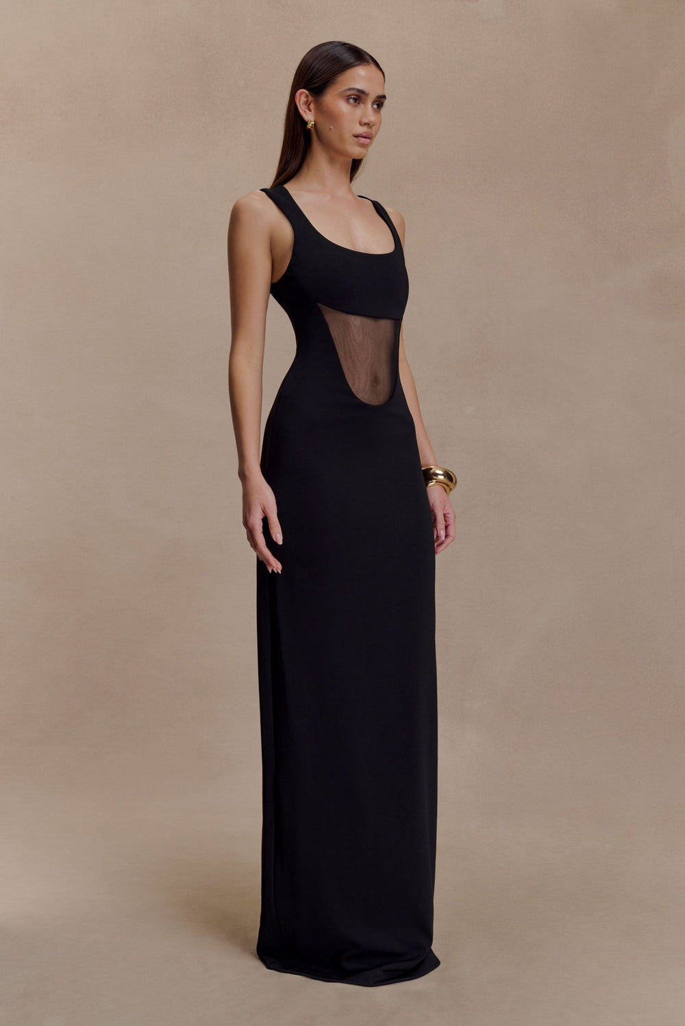 Marlon Crepe And Mesh Maxi Dress - 2