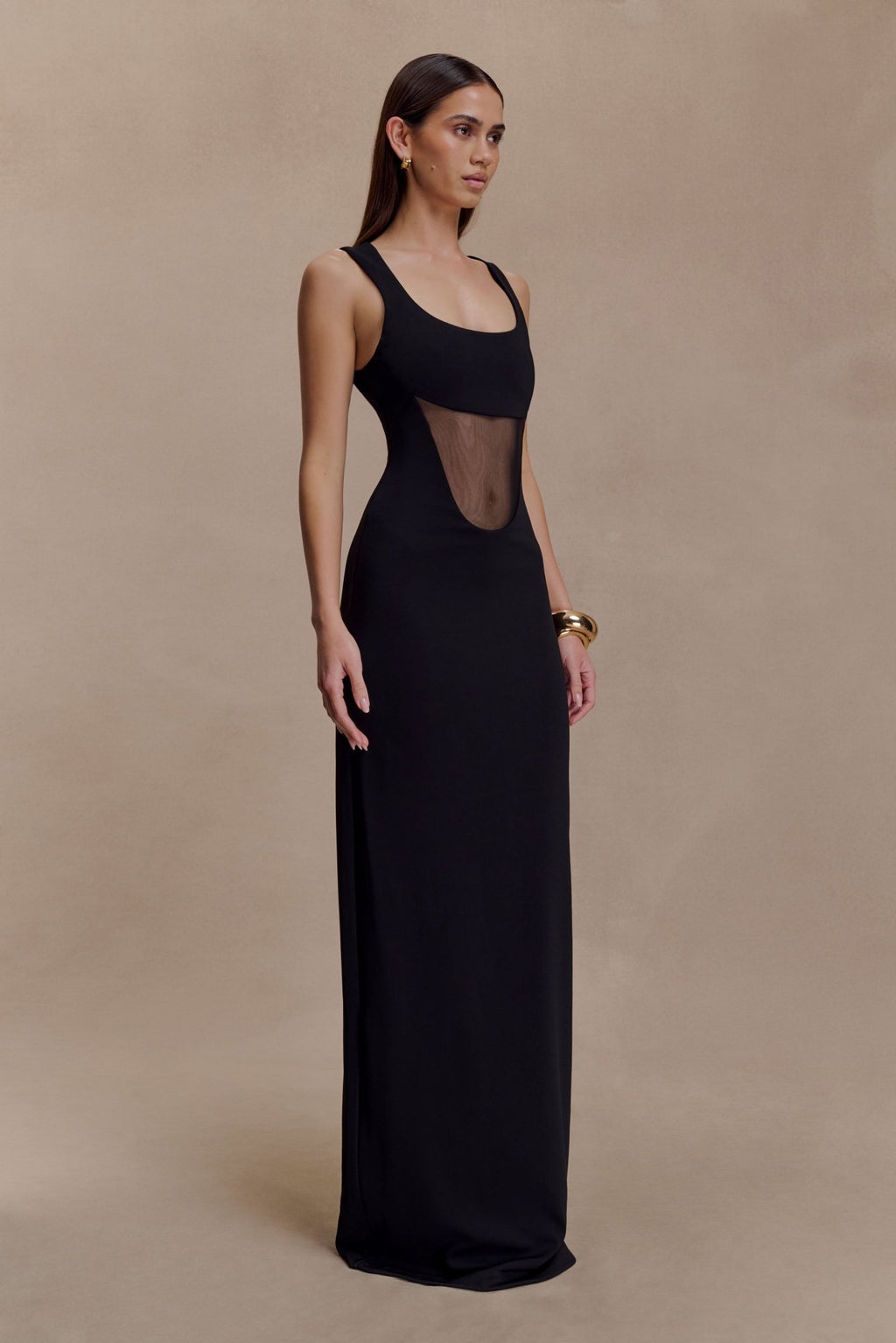 Marlon Crepe And Mesh Maxi Dress - 2