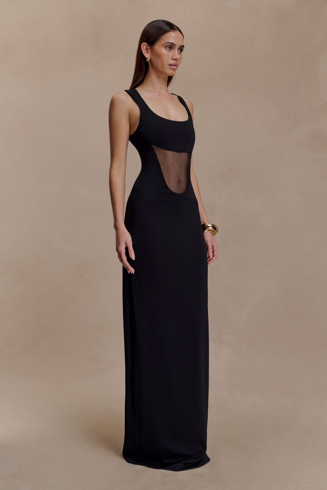 Marlon Crepe And Mesh Maxi Dress - 2