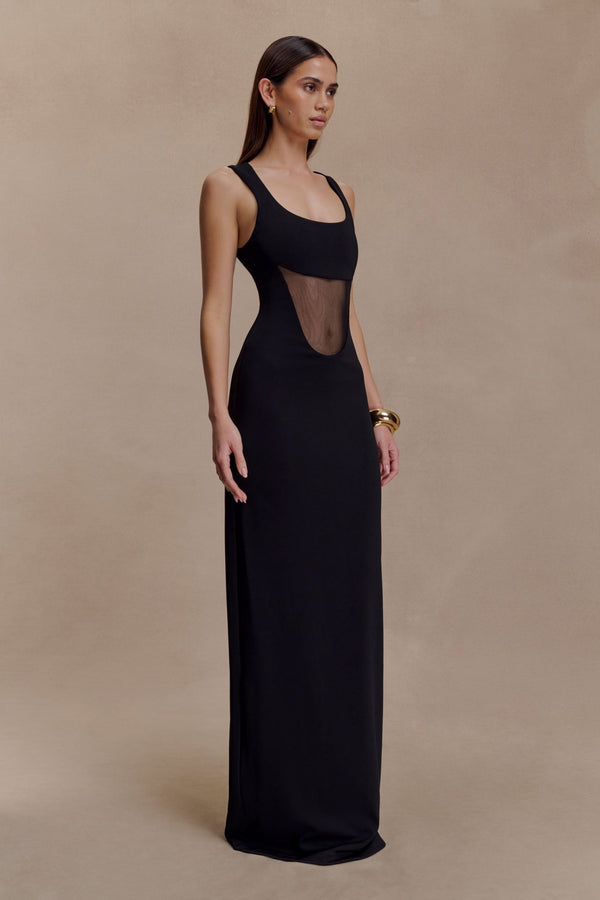 Marlon Crepe And Mesh Maxi Dress - 2