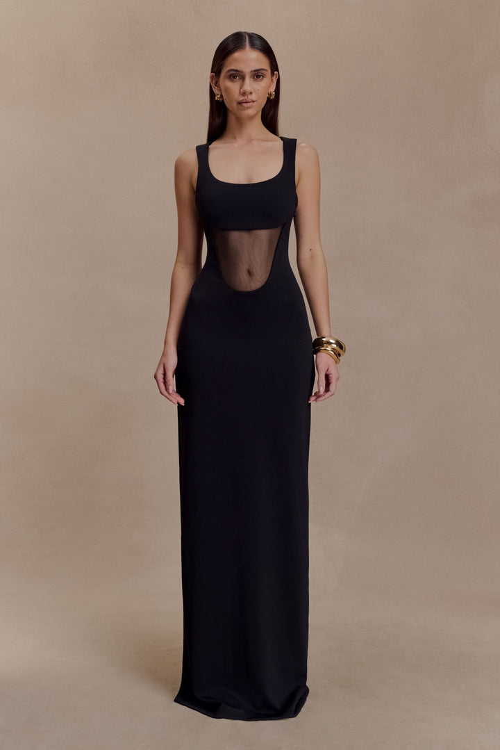 Marlon Crepe And Mesh Maxi Dress - 1