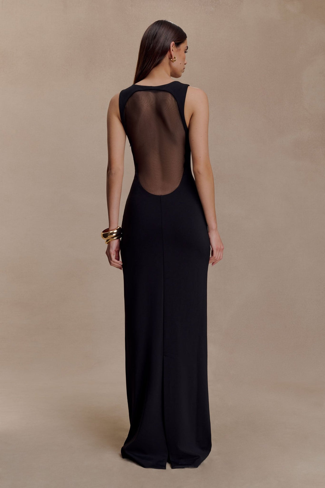 Marlon Crepe And Mesh Maxi Dress - 4