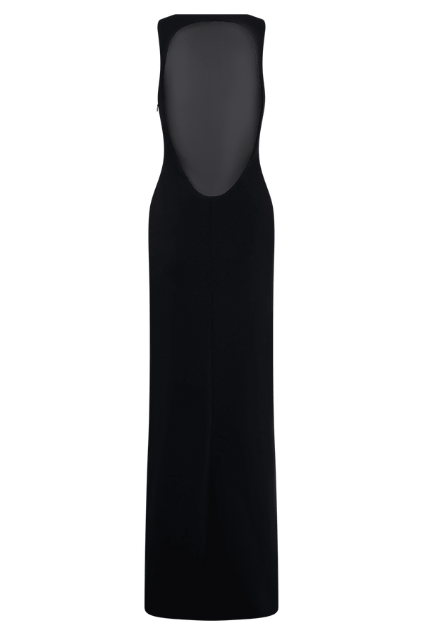Marlon Crepe And Mesh Maxi Dress - 6