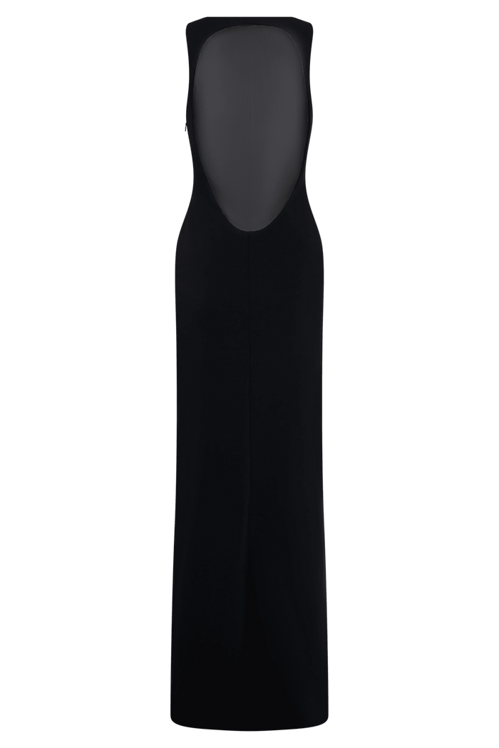 Marlon Crepe And Mesh Maxi Dress - 6
