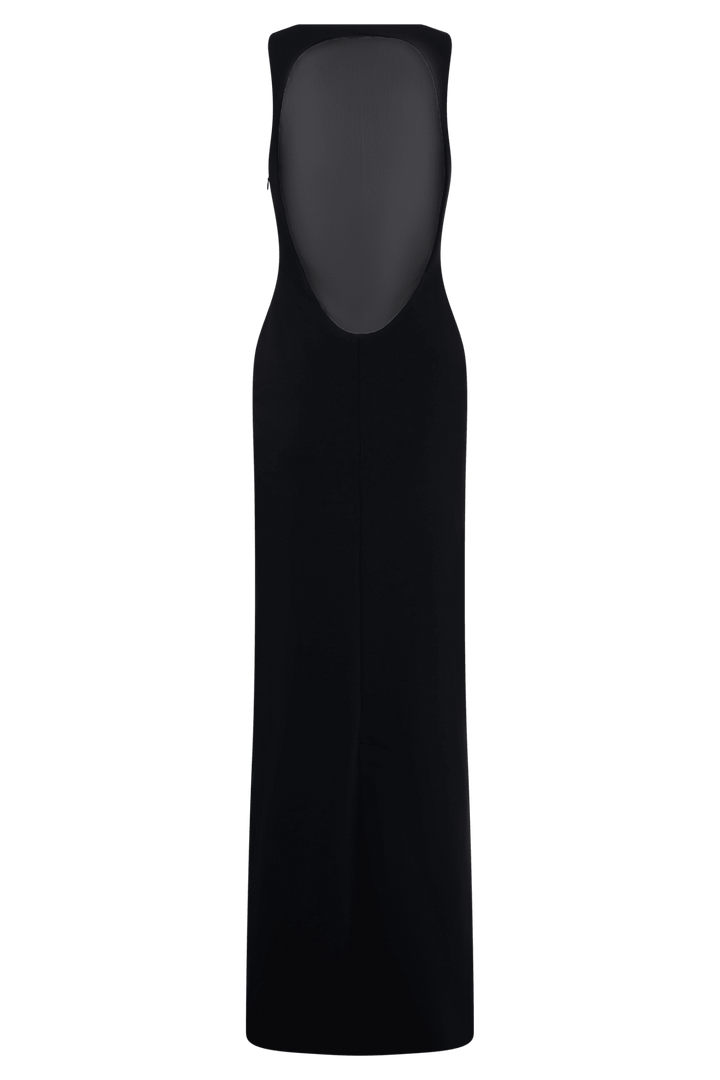 Marlon Crepe And Mesh Maxi Dress - 6