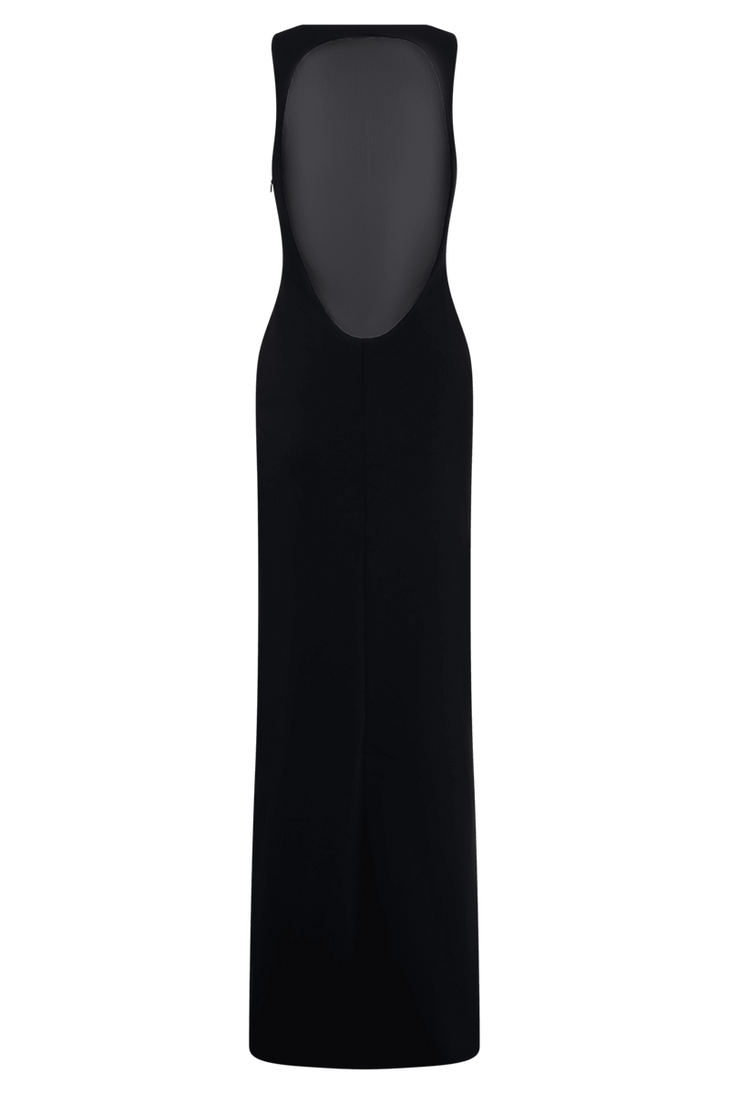 Marlon Crepe And Mesh Maxi Dress