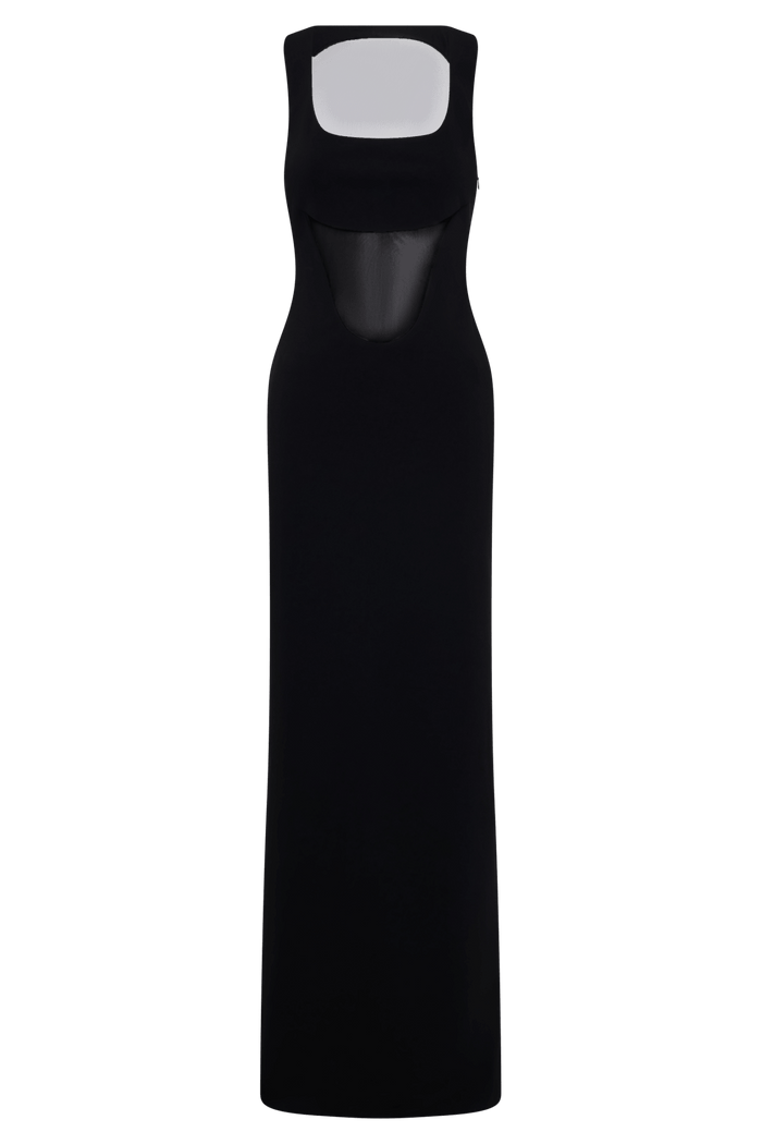 Marlon Crepe And Mesh Maxi Dress - 5