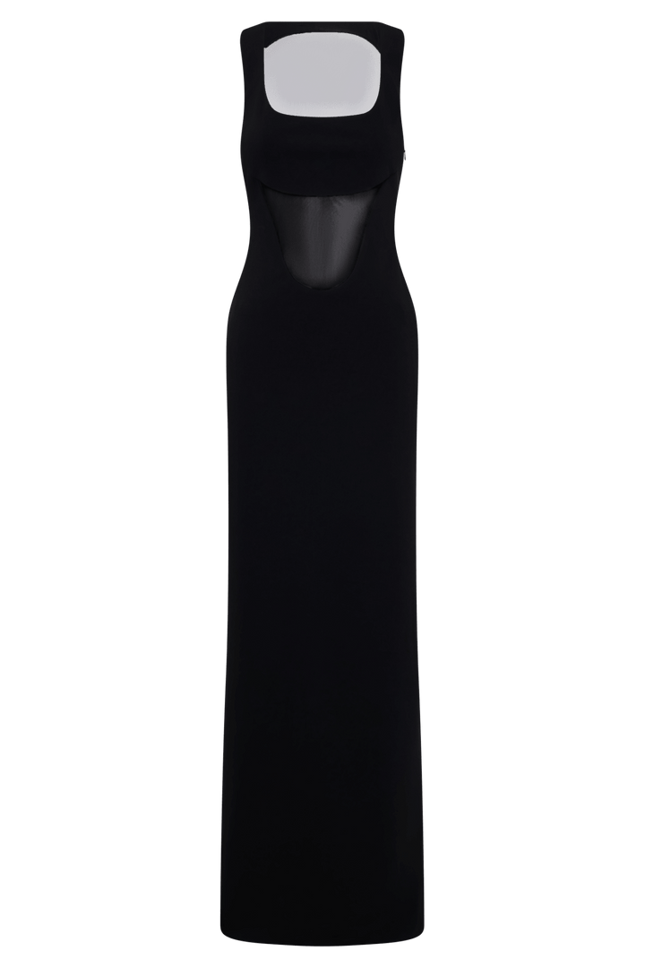 Marlon Crepe And Mesh Maxi Dress - 5