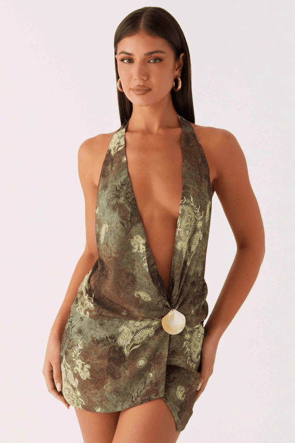 Nerina Shell Plunge Mini Dress - 2