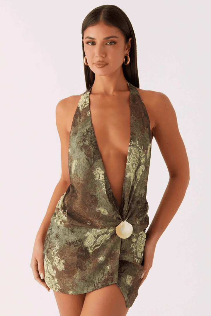 Nerina Shell Plunge Mini Dress - 2