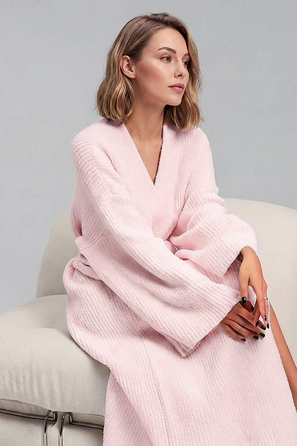 Noelle Cozy Plush Robe with Pockets - 12