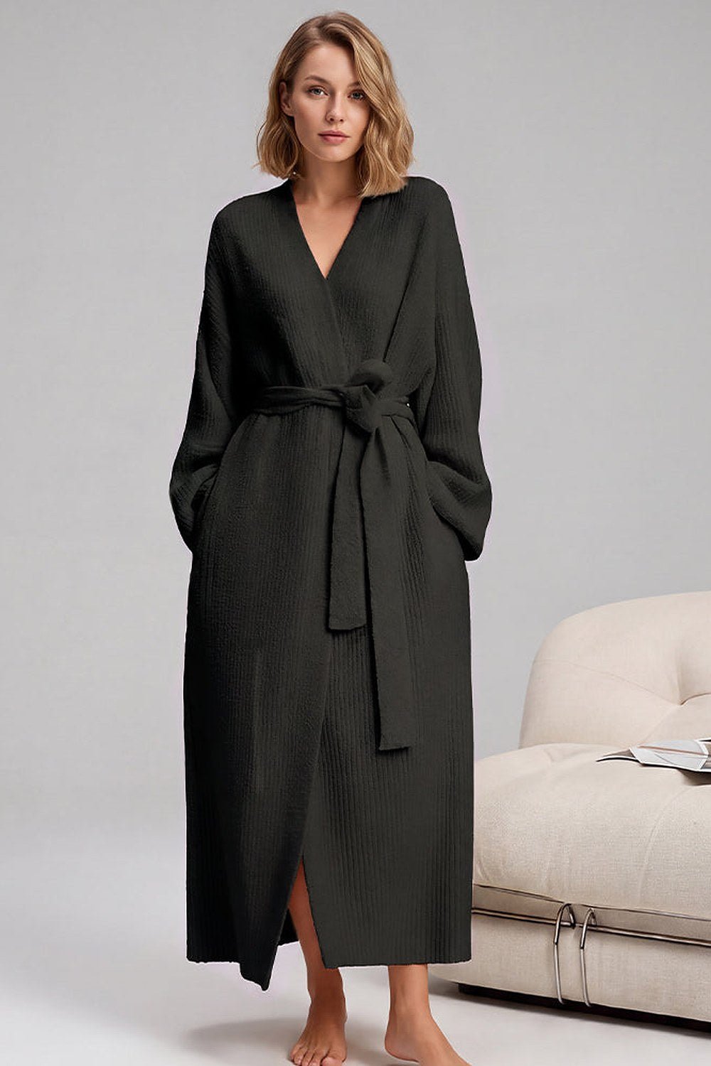 Noelle Cozy Plush Robe with Pockets - 16