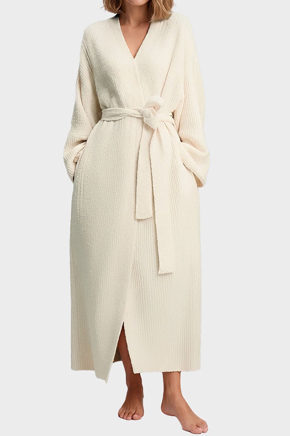 Noelle Cozy Plush Robe with Pockets - 5