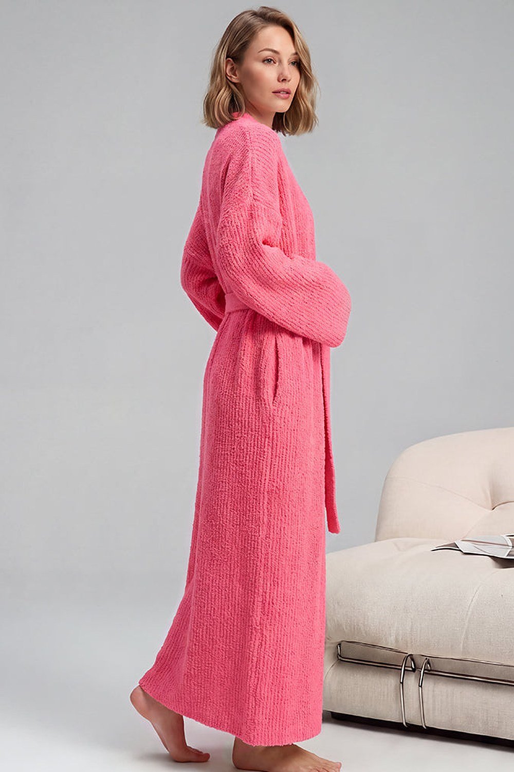 Noelle Cozy Plush Robe with Pockets - 8