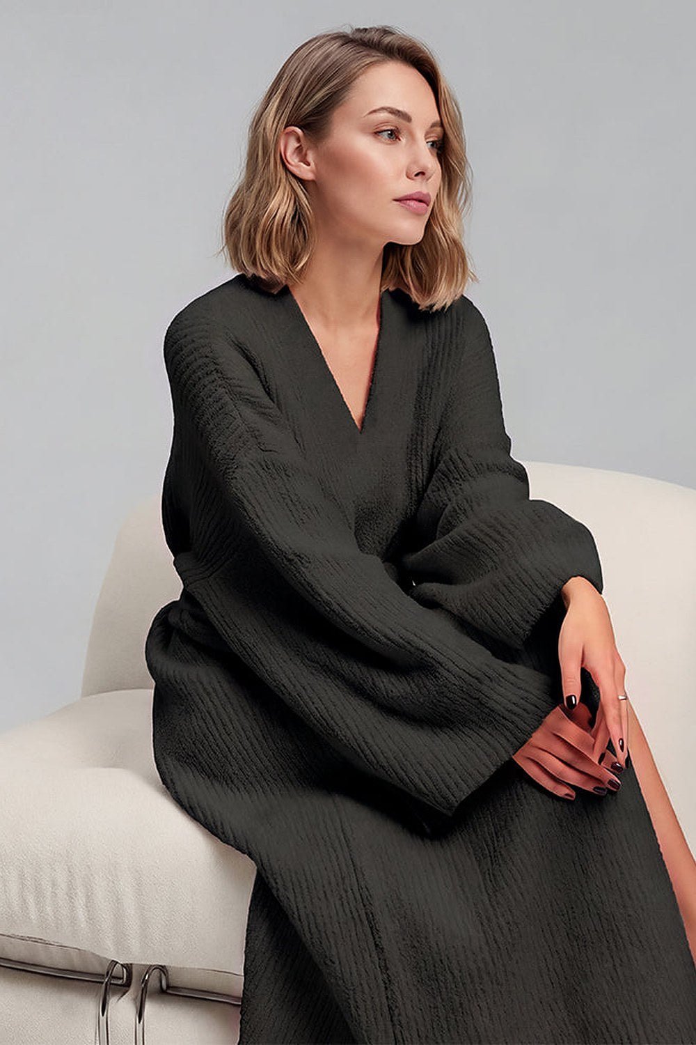 Noelle Cozy Plush Robe with Pockets - 17