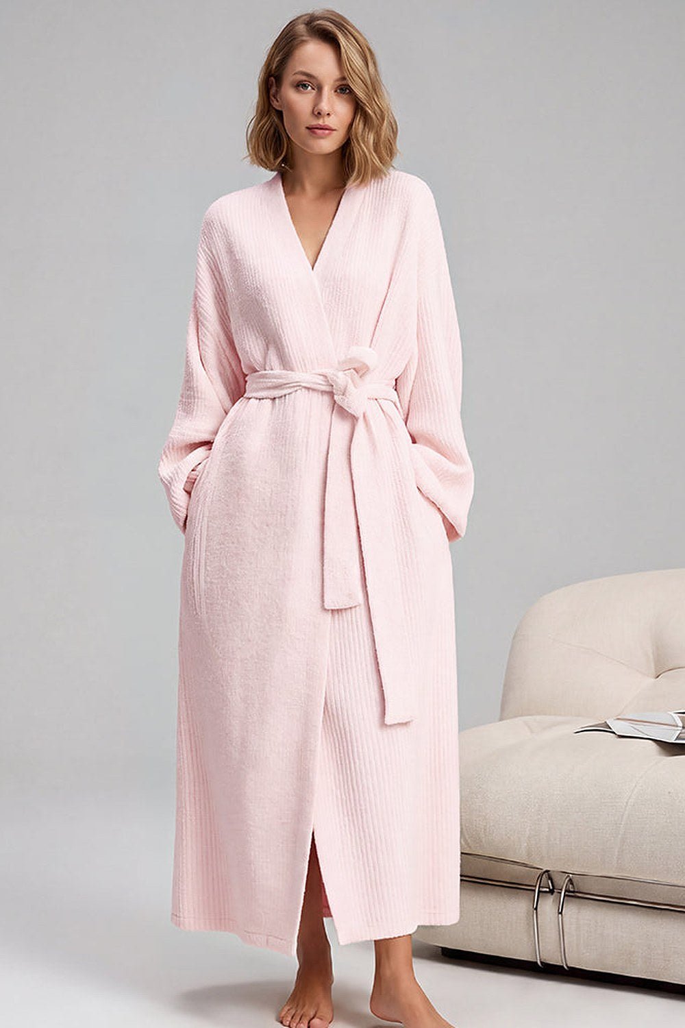 Noelle Cozy Plush Robe with Pockets - 11