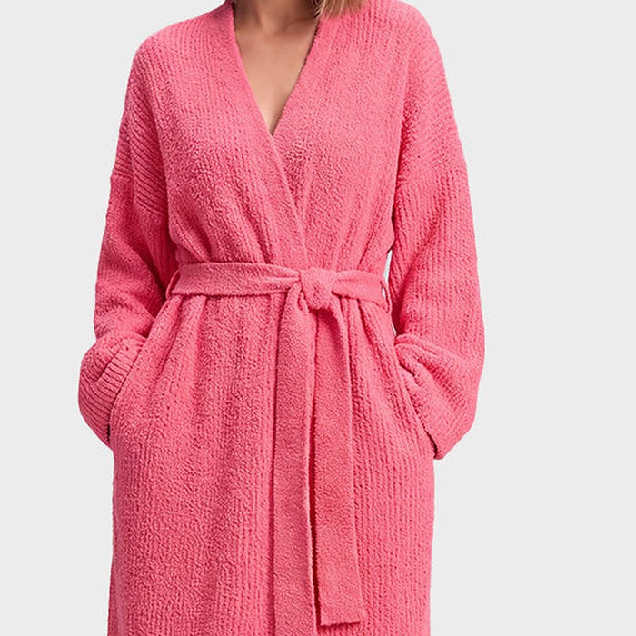 Noelle Cozy Plush Robe with Pockets – detail: Self-tie waist belt