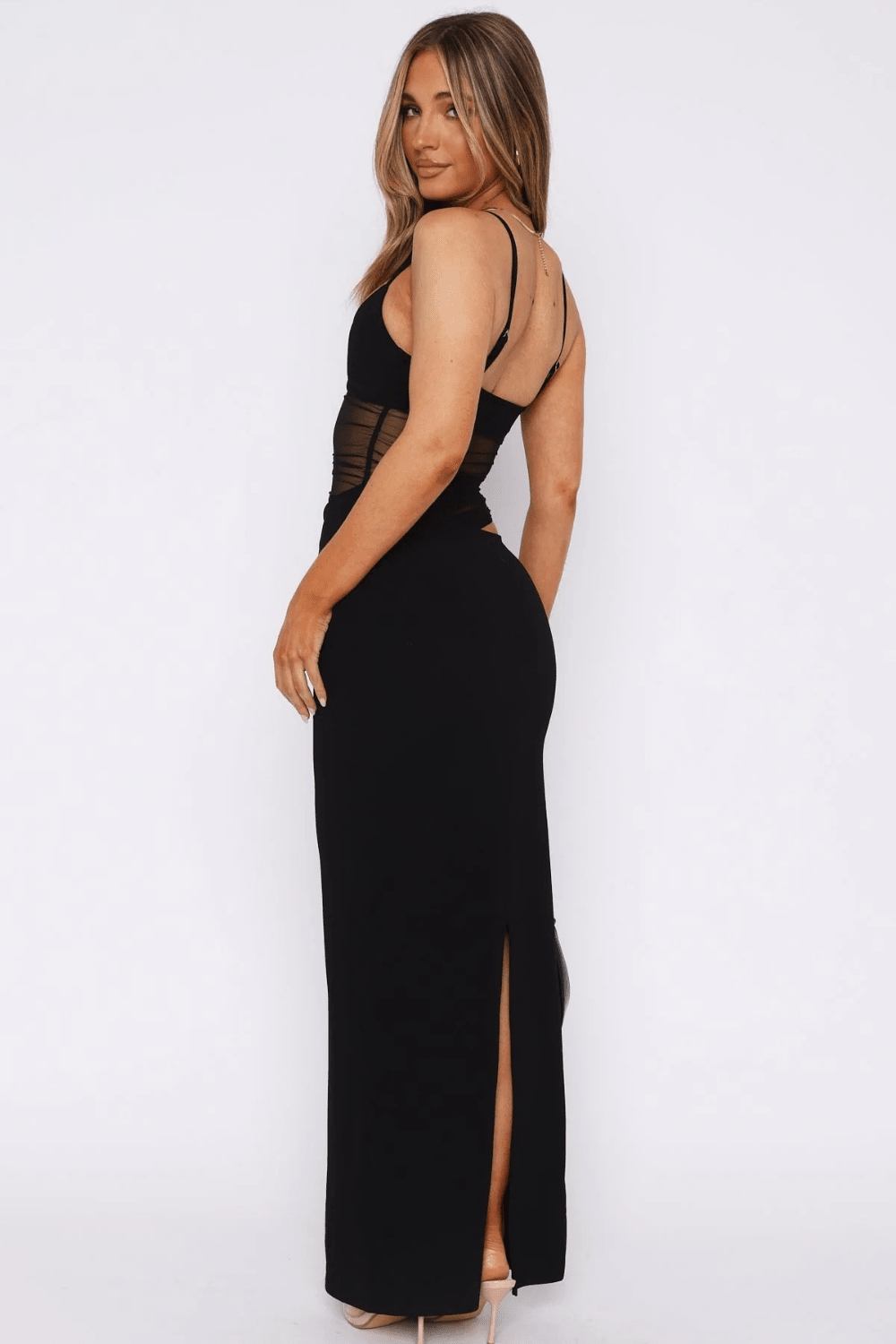 Noemi Mesh Cut-Out Maxi Dress - 3