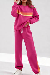 Ensemble sweat col rond rayé et pantalon de jogging Noor