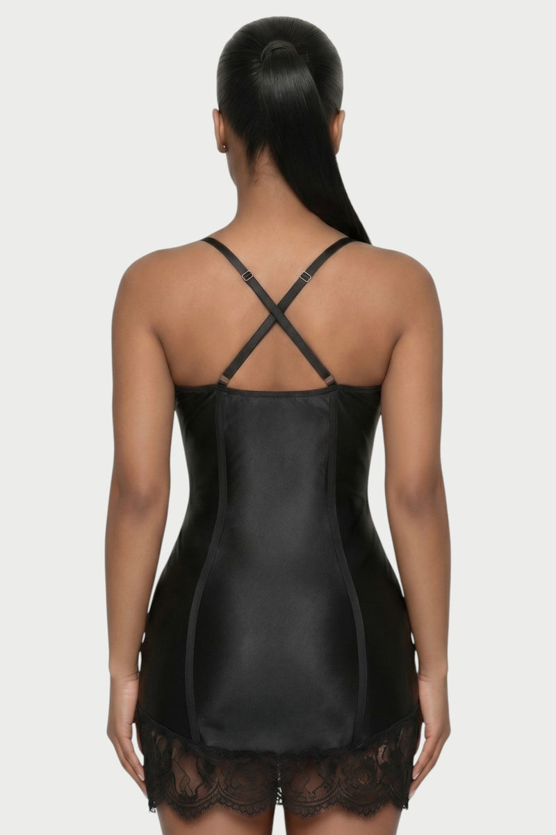 Odessa Lace-Trim Corset Mini Dress