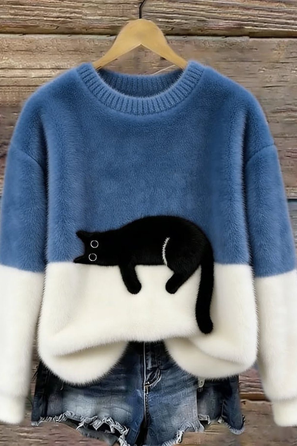 Odile Cat Print Oversized Sweater - 8