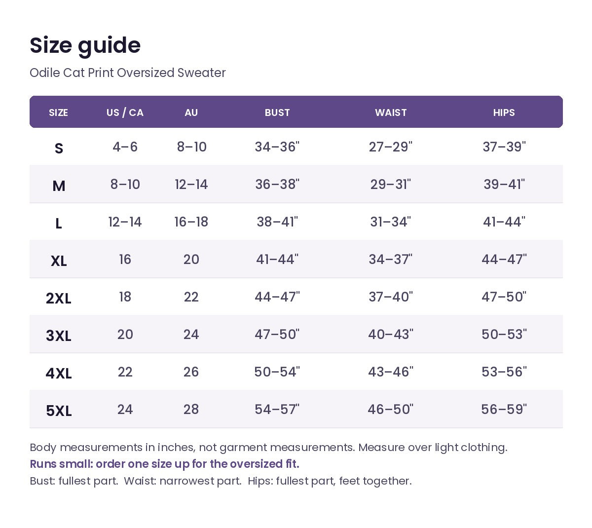 Size guide