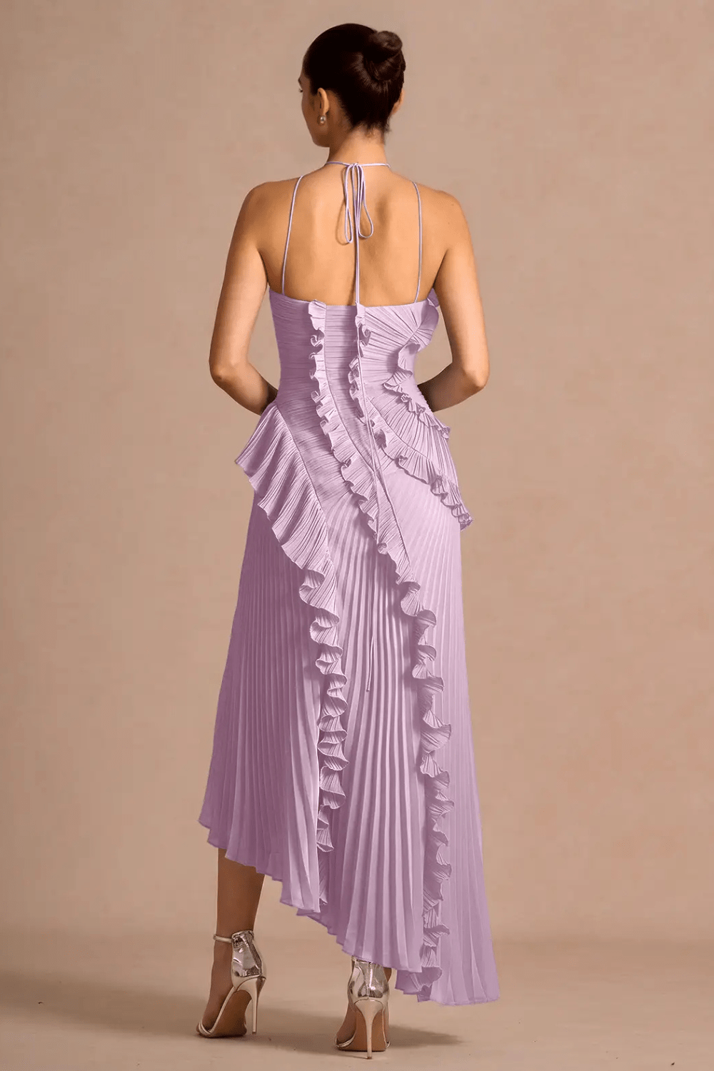 Plissee Halter Maxikleid - 2