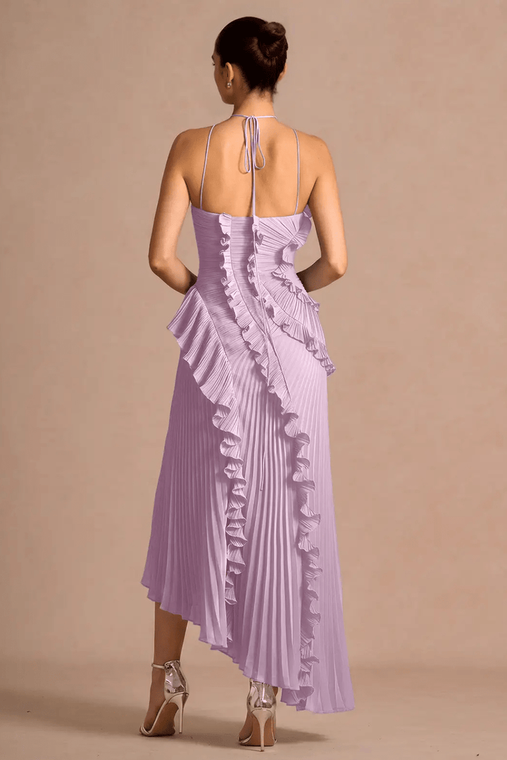 Plissee Halter Maxikleid - 2